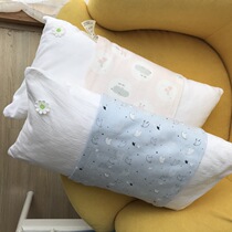 Baby baby saliva pillow cotton detachable baby antibacterial anti-mite pillow washed cotton washable short pillow