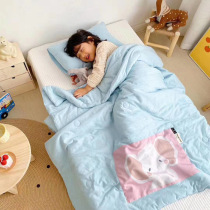 Childrens knitted cotton cotton cotton summer quilted Tianzhu cotton silkworm chrysalis protein washable baby soft breathable thin quilt air conditioning quilt