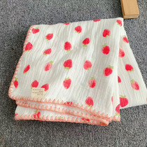 Foreign trade edging four-layer marshmallow soft spring and summer gauze blanket summer air conditioning by baby bath towel kindergarten cover blanket