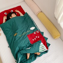 60 pure cotton brushed autumn and winter babies children middle and large children plus thickening removable storage sleeping bag anti-kick quilt
