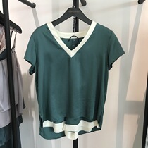 MAHAMAHA60S Tencel V-neck short-sleeved shorts summer silky cool lyocell womens home wear pajamas