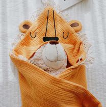Foreign trade lion four-layer yarn spring and summer newborn baby gauze cotton thin quilt wrap towel cotton towel thin quilt