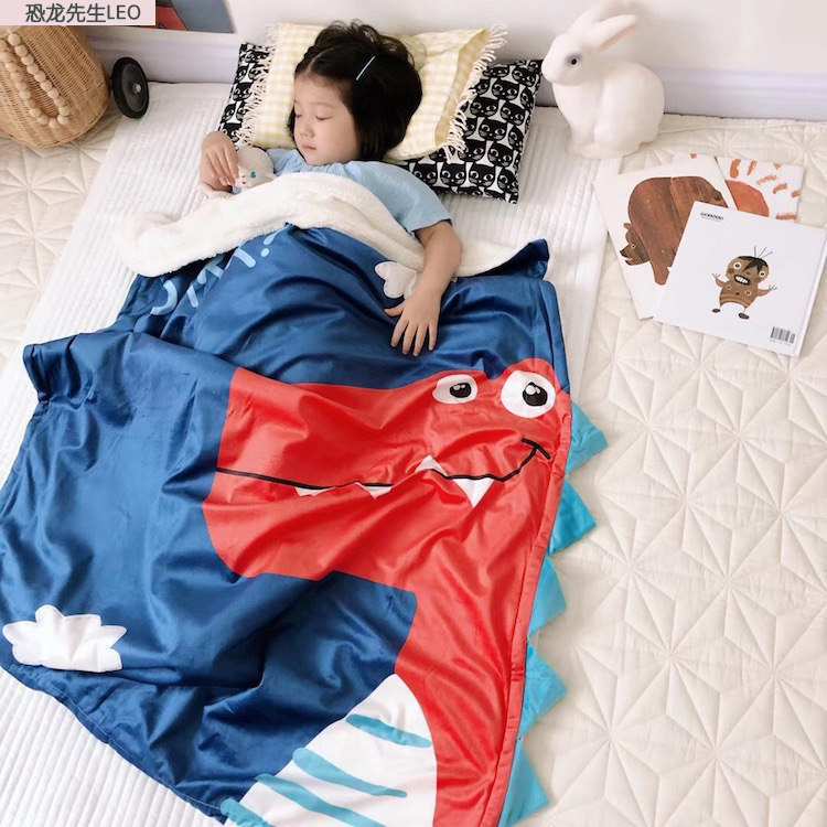 Foreign Trade Children Autumn Winter Lamb Suede Blanket Dinosaur Blanket Thicken Kindergarten Afternoon Nap Blanket Cartoon Animal Cover Blanket