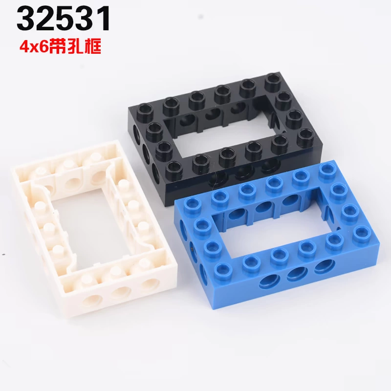 Các khối xây dựng Huazhi tương thích với các bộ phận gạch Lego có lỗ 32531 khung lỗ 4x6 - Kính