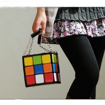 Korean new personality creative cube shape small square bag Hand bag cartoon women bag cute hipster square bag