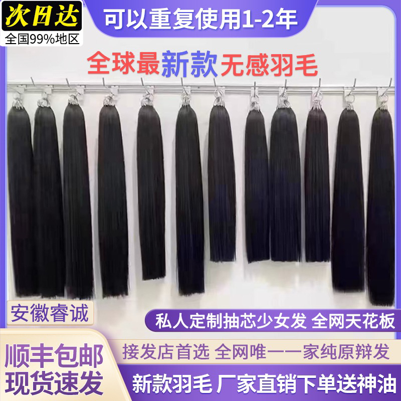 Third-Generation Seamless Feather Hair Extensions, Invisible Traceless Hair Extensions, New Style Hair Extensions, Full Real Hair Crystal Line Hair