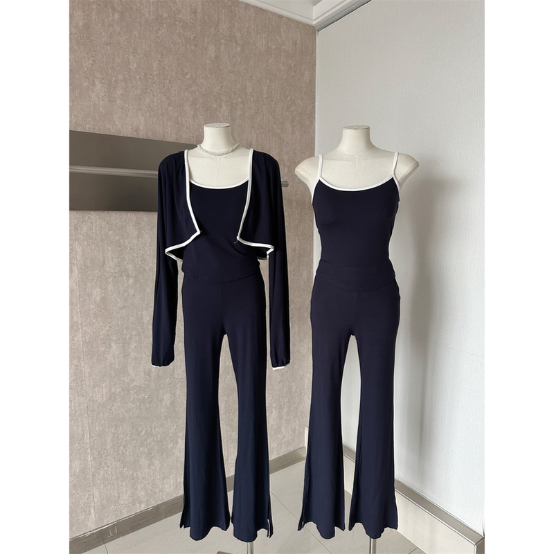 New Oxygen Three-Piece Set "Batwing Sleeves + Suspenders + Pants" Fashionable Versatile Casual Three-Piece Outfit New Oxygen Three-Piece Set "Batwing Sleeves + Suspenders + Pants" Fashionable Versatile Casual Three-Piece Outfit