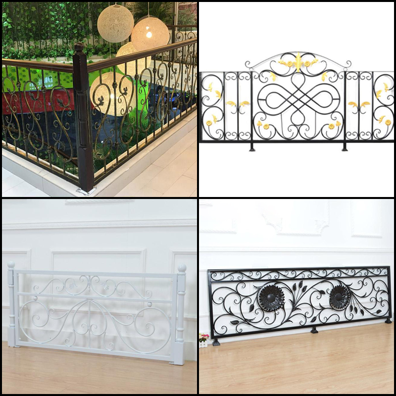 Iron stair handrail solid wood floating window attic beech guardrail partition decoration corridor railing balcony fence customized