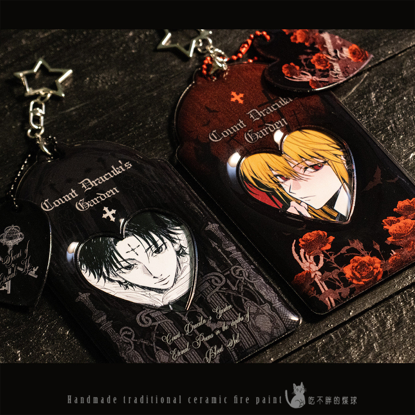 Sleeping in a Coffin 2.0 Version Heart-Shaped Hollow Card Sleeve Dark Strawberry Rose Graveside Derivative Card Sleeve Valley Gothic