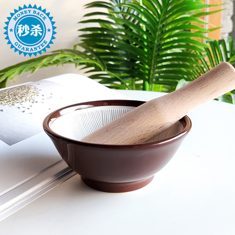 Day Style Ceramic Grinding Bowl Baby accessories Grinding Clay Cutlery fruit and vegetable rice Burnt Meat Puree Baby Food Manual Milling Machine-Taobao