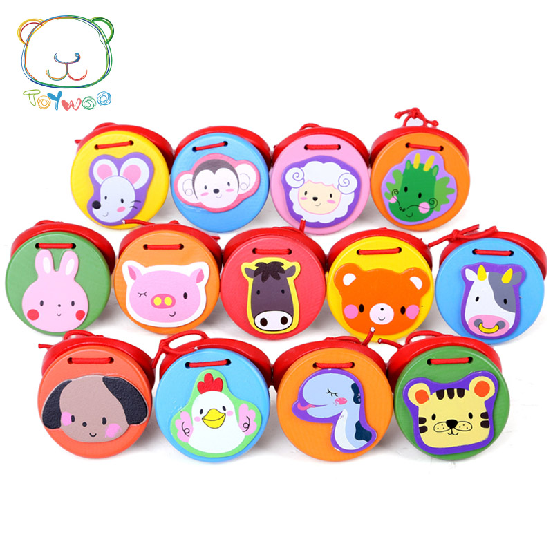 Orff musical instrument cartoon animal castanets children's percussion instrument infant baby music toy allegro board
