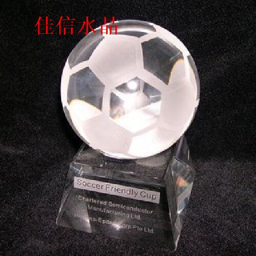 Crystal football model trophy crystal medal professional production free lettering