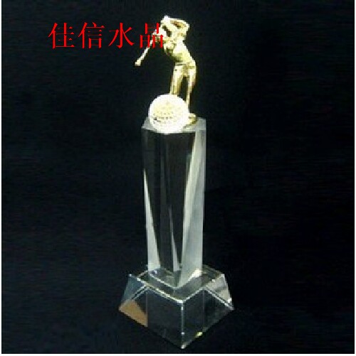 Customized crystal trophy, crystal medal, crystal authorization card, golf trophy, free lettering