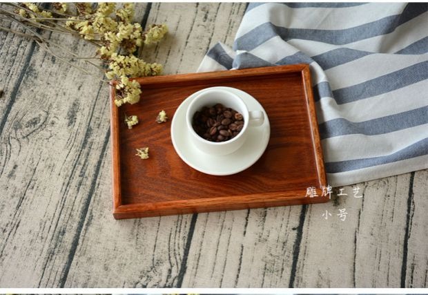 Khay gỗ châu Âu hình chữ nhật nhà khách sạn phòng khách bộ trà tách trà bằng gỗ khay làm đẹp thẩm mỹ viện bằng gỗ khay gỗ để ấm chén