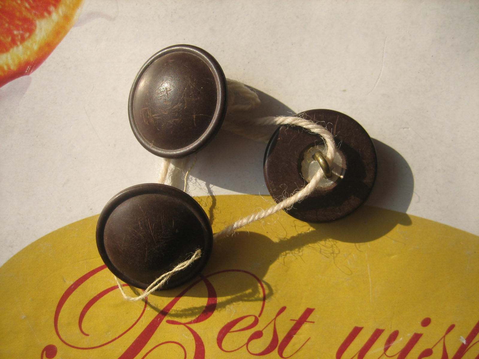 3 full-Product 50 s 55 style jacket buckle copper nose plain clothes jacket buckle Bakelite 66 *