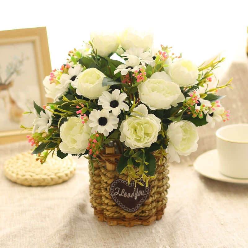 Flower art decoration living room coffee table ins style desktop decoration Nordic light luxury restaurant bouquet fake flower simulation decorative flower