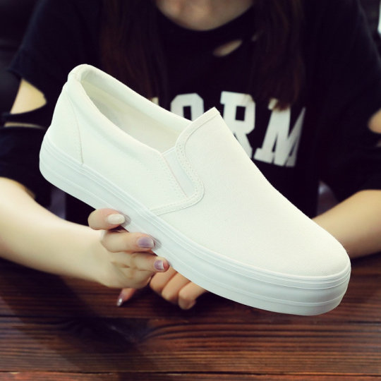 Yunian thick-soled white breathable and comfortable couple canvas shoes
