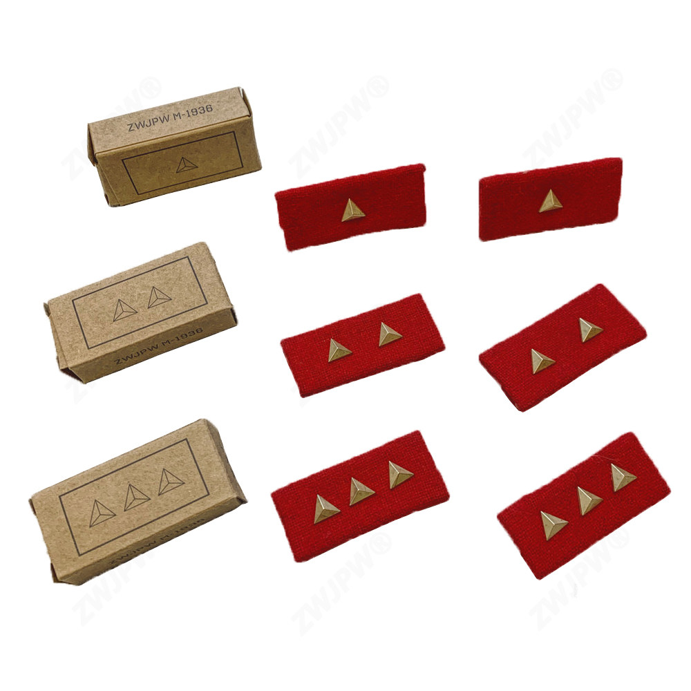 WWII Anti-Japanese War Chinese-style low-level collar badge handmade fabric