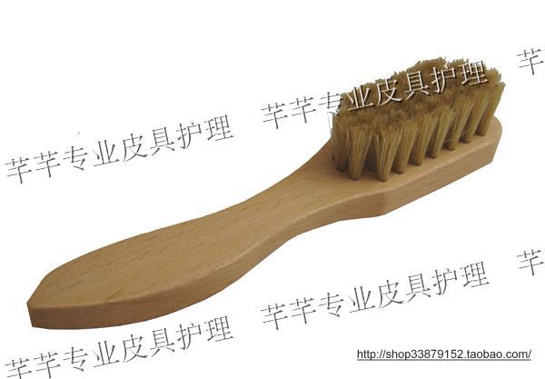 French Imports Saphir Superior Crank Waxed Brush Authentic Wild Boar Mane Brush Shoe Brush