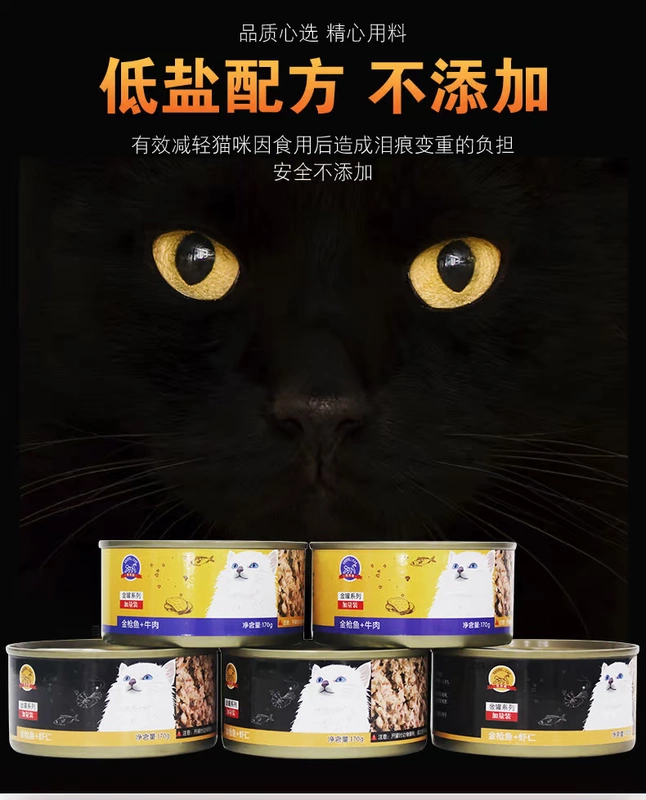 Đóng hộp mèo trắng số ít mèo nhập khẩu thức ăn chính hộp 12 mèo con thức ăn ướt cho mèo dinh dưỡng cho mèo vỗ béo thức ăn ướt cho mèo đồ ăn nhẹ - Đồ ăn nhẹ cho mèo