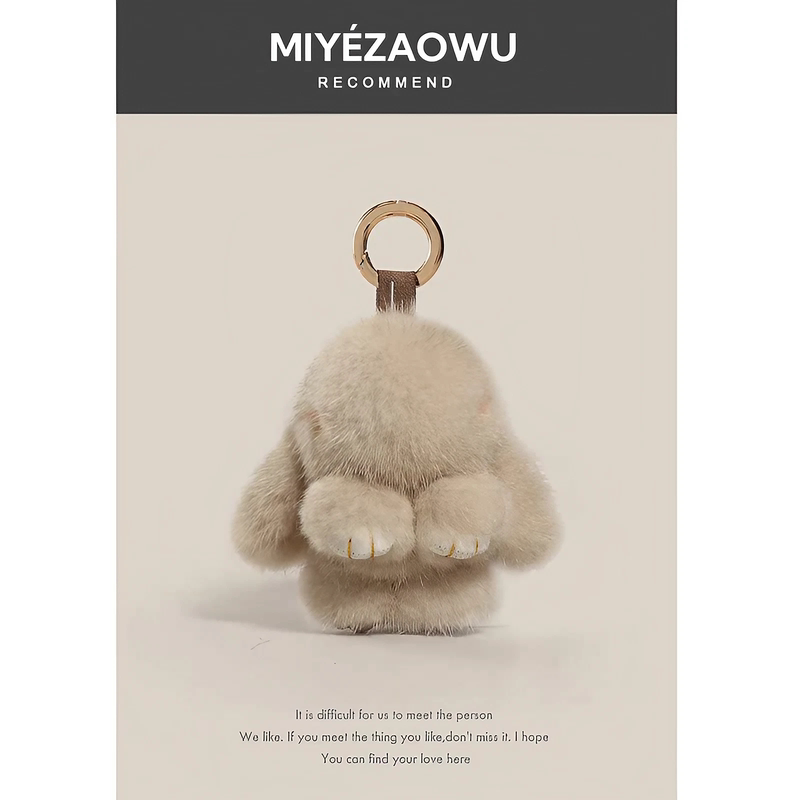 【Miye Creation】Real Mink Fur Little Rabbit Exquisite Backpack Pendant Women's Car Keychain Doll Bag Charm 【Miye Creation】Real Mink Fur Little Rabbit Exquisite Backpack Pendant Women's Car Keychain Doll Bag Charm