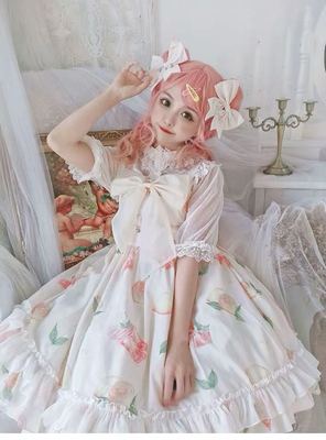 taobao agent Genuine design lemon cute lace dress, Lolita style, Lolita Jsk