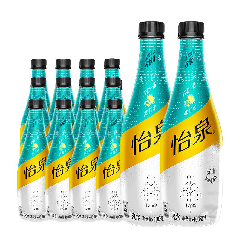 怡泉苏打水12瓶整箱原味柠檬苦柠无糖含汽饮料汽水可口可乐出品-阿里巴巴