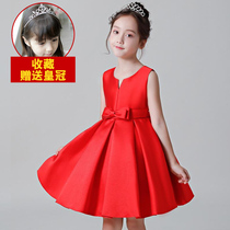  Girls dress 2021 new summer Korean childrens princess dress fashion little girl super western style red skirt