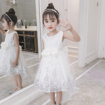 Childrens clothing girl dress with dress for summer clothes 2022 new ocean gas skirt girl princess skirt children summer white yarn dress