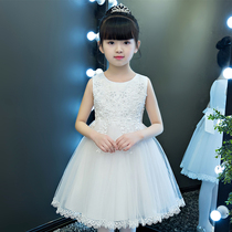 Childrens clothing girl dress with dress for summer clothes 2022 new princess dress child vest dress little girl foreign air white yarn dress