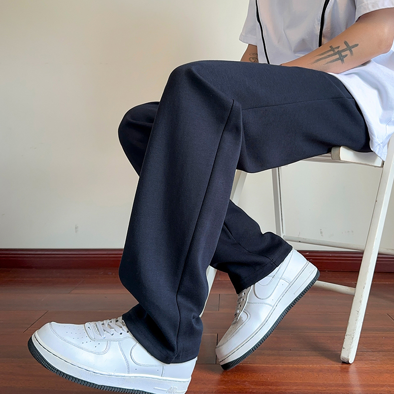 School Uniform Pants for Boys and Girls, Spring, Autumn, and Summer, Children's Junior High School and Elementary School Students, Navy Blue Sweatpants, Dark Blue Straight-Leg School Pants