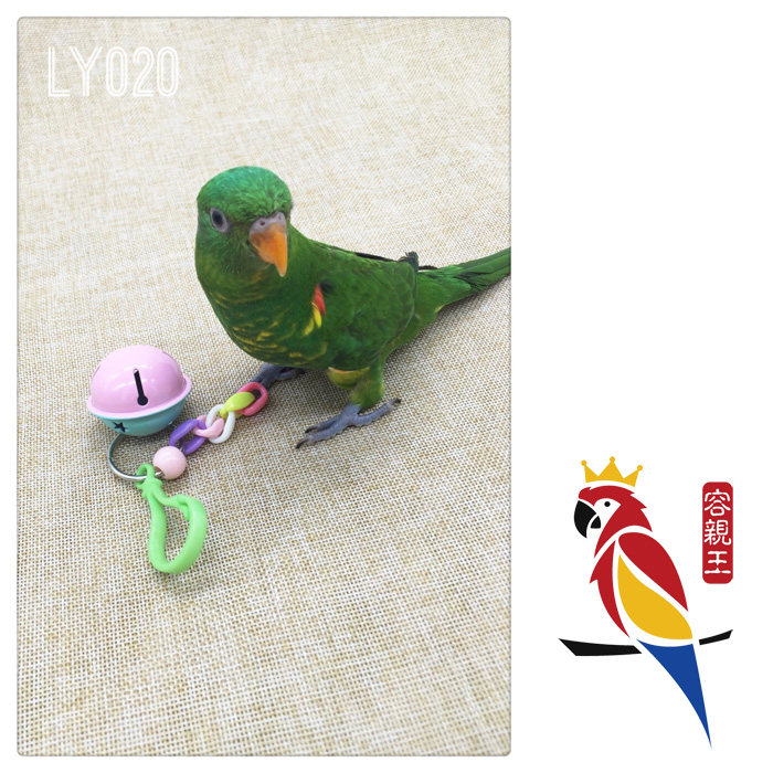 Parrot big bell foot toy LY020 with hook can be fixed in the cage, hand toy under foot