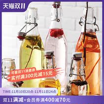 Bormioli Italy imported glass sealed bottle home bubble wine bottle sub-bottling 0 5L homemade enzyme bottle 1L