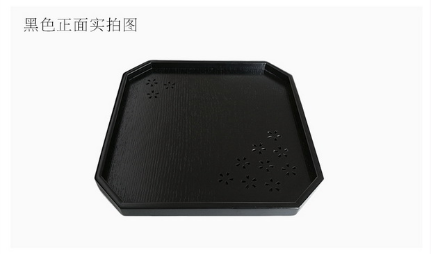 Phòng khách sạn vuông màu đen cung cấp khay gỗ rắn khay gỗ tấm gỗ 40 * 40cm cốc nước cốc khay - Tấm muôi gỗ