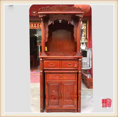 81 column cabinet special price knot carved carved three-piece column Foshan shrine free fixed wooden box