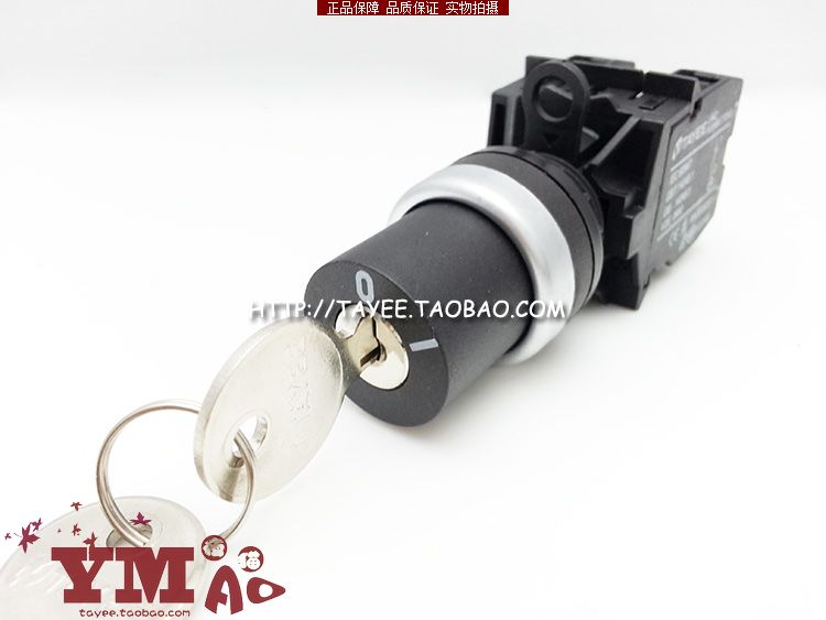 Shanghai Tianyi 22mm Two-gear key switch LA42Y2-11 Two key selection switches open and close