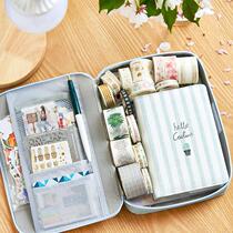 Hand account pancake bag Pen bag Japanese large capacity hand account storage stationery bag Female net red cute Korean version of the creative