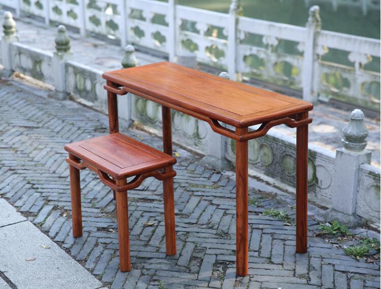 High-grade rosewood guqin table and stool mahogany guqin table and stool mortise and tenon structure traditional Chinese learning table