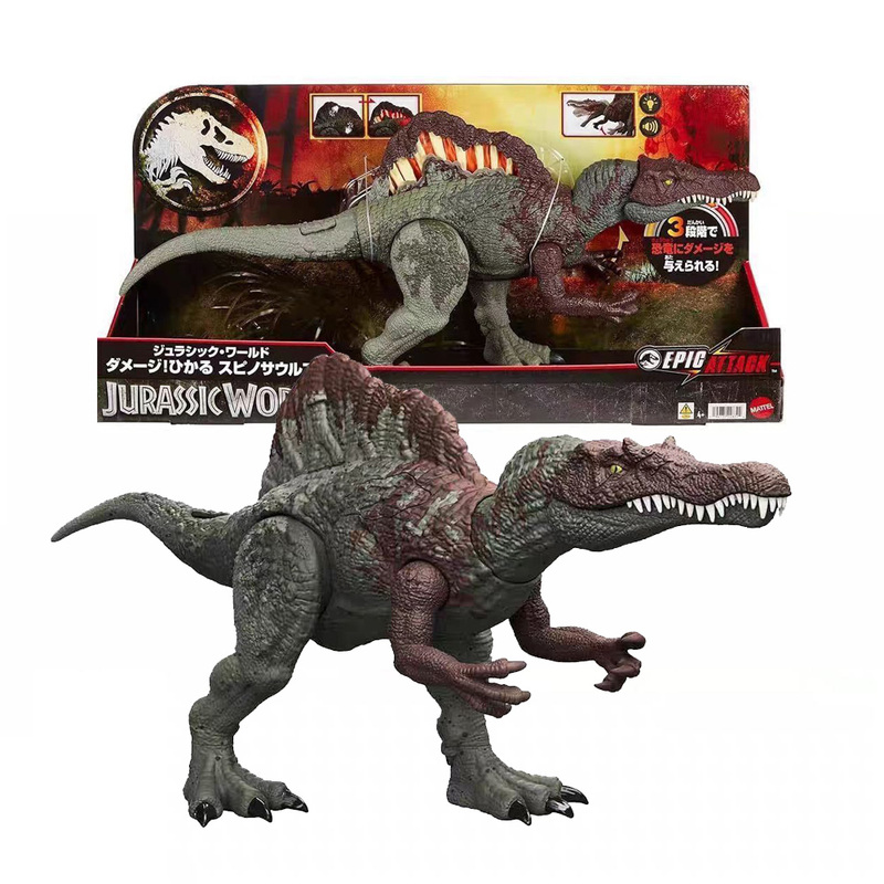Mattel Jurassic World Attack Sound and Light Battle-Damaged Oversized Spinosaurus Movable Dinosaur Children's Toy Gift Hxf62 Mattel Jurassic World Attack Sound and Light Battle-Damaged Oversized Spinosaurus Movable Dinosaur Children's Toy Gift Hxf62