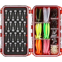 T-tail soft bait Freshwater long-throw lead head hook Crank hook soft worm Luya bait set Full set of cinnamon mandarin fish perch bait