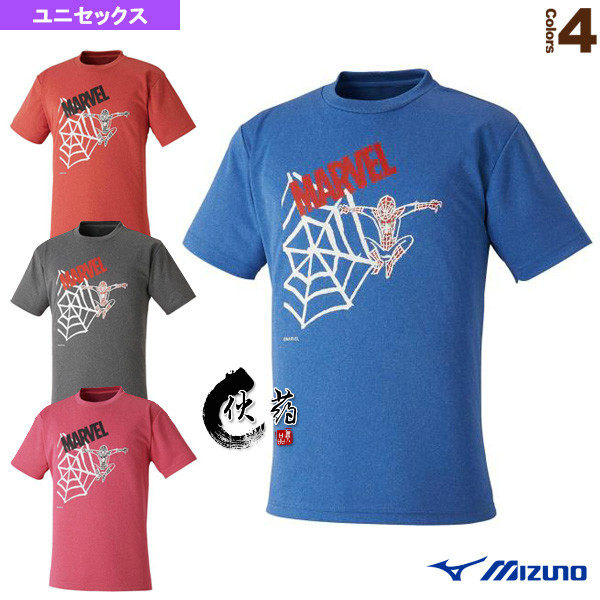 Mizuno Mizuno Spider-Man co-branded men's and women's neutral badminton uniform cultural shirt 72JA9Z54