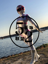 Tokusatsu Giga Super Sentai Suit Rose Red Womens Satin Sentai Cosplay Suit Performance Costume