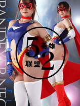 Special photo giga sexy superwoman hero costume blue and white spliced ​​bodysuit special photo costume