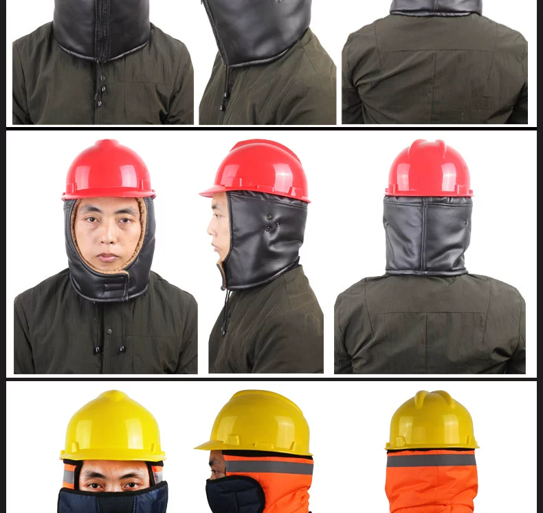 Mùa đông bông cứng lót mũ đặc biệt nam công trường ấm mật chống gió lạnh đóng băng mỏ Plus nhung mũ bảo hiểm bảo vệ mặt bịt tai vành mũ chống nắng bảo hộ quai mũ bảo hộ