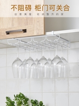 High-footed cup shelf upside down home Hanging foreign wine glass placing rack hanging light lavish free of perforated red wine glasses Show shelves