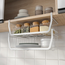 Kitchen hanging basket rack cabinet partition hanging iron storage net basket dormitory desktop wall-mounted storage basket