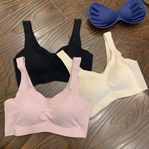 Japan No Marks Underwear women Summer without steel ring Sports Sleep bra slim Vest Beauty Back small breast Breast Poly bra