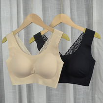 Ice silk No marks 6251 beauty back lingerie Lace Back Hollowed-out Thin no steel ring to woo sports bra women Summer