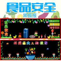 Small and medium schools Advocacy bar Cafeteria Health Civilization ID Food Safety Denial of waste Blackboard News Topic wall sticker
