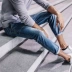 [] Quần áo mát mẻ mua quần jean nam mùa thu quần lọt khe chín quần Hàn Quốc phiên bản 2377 của Hàn Quốc - Quần jean Quần jean